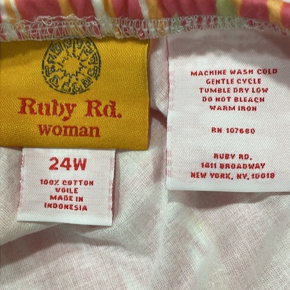 Ruby Rd. Woman A-Line Maxi Tiered Pull On Skirt Palm Fronds 24W - Picture 14 of 14